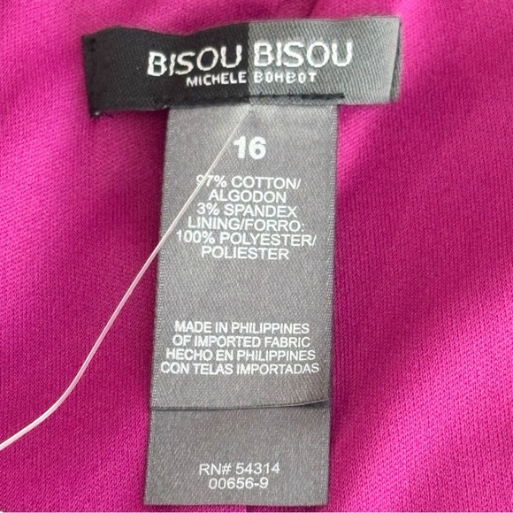NWT Bisou Bisou Magenta Fuchsia Print Strapless Corset Mini Dress 16 - Picture 4 of 16